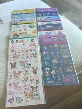 Tokidoki Pink Character Sticker Sheet - Kids Trading Card Style